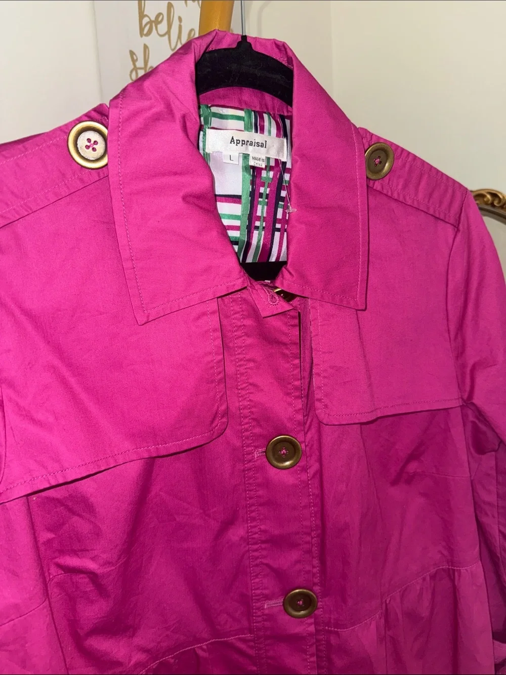 Bright Fuchsia Tiered Trench Coat